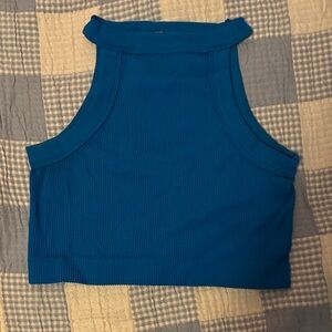 Cotton On Vibrant Blue Ribbed Crop Top